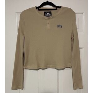 Lurking Class by Sketch XL Tank Old English Cream Thermal Long‎ Sleeve Crop Top